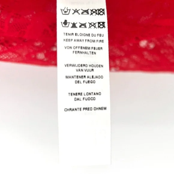 NWT Aubade Flowermania Lace Bodysuit Racerback Sheer Red Stretch Cheeky Size S - Picture 6 of 15